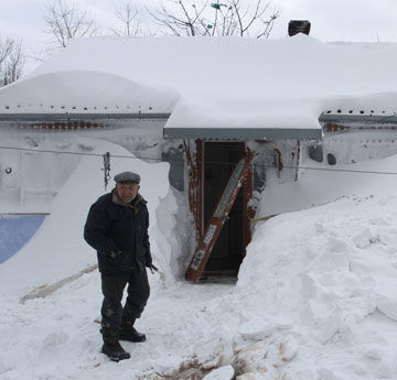 Snow in Ukrainian city of Brody