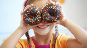 girl with donut glasses
