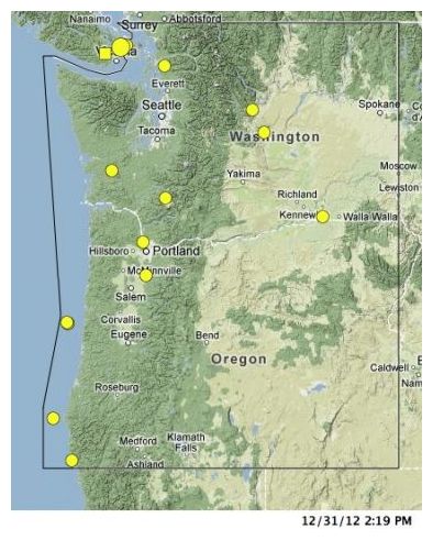 Click to enlarge Earthquake Location