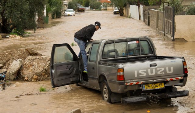 Flooding in Taibeh Israel