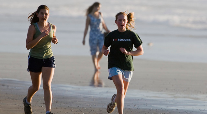 jogging beach
