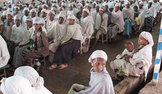 Members of the Falashmura community in Ethiopia, waiting to immigrate to Israel.
