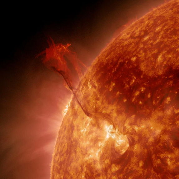 Click to enlarge dragon tail solar flare