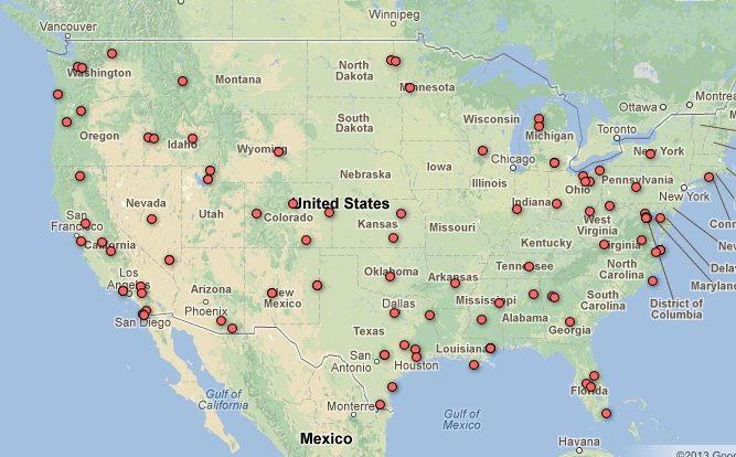 Map of Domestic Drone Authorizations 