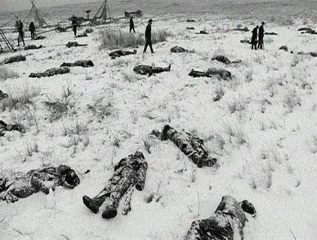 Click to enlarge Aftermath of the massacre of Lakota Sioux Indians by the US 7th cavalry at Wounded Knee creek, South Dakota, on 29 December 1890