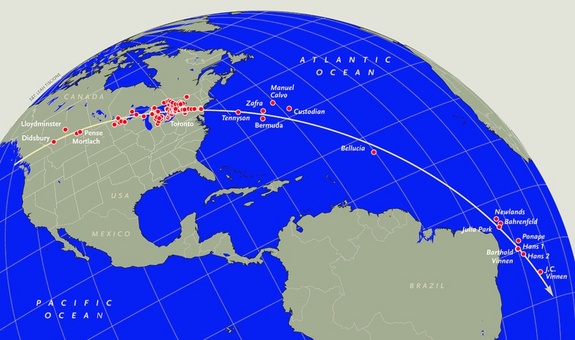 Map of 1913 Meteor