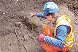 Black death grave