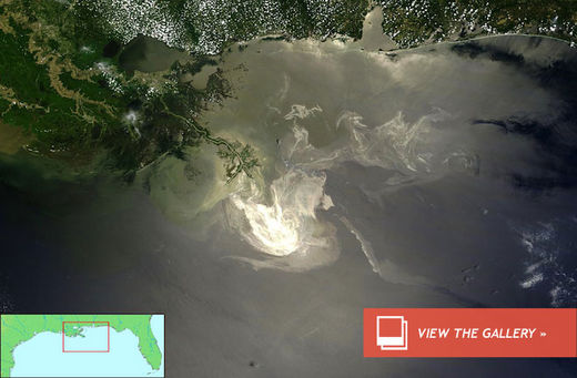 The oil slick as seen from space