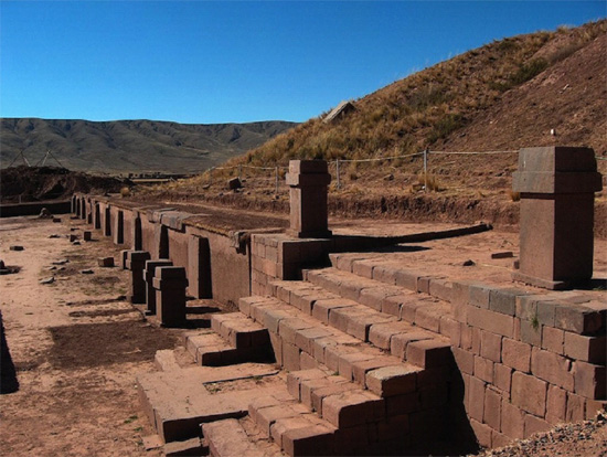  Reconstructed ruins of Tiwanaku in Bolivia