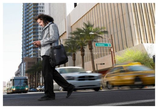 Pedestrian with Cellphone
