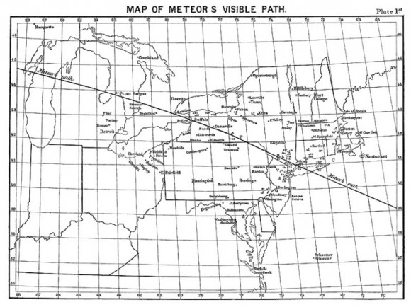 Path of the Meteor Procession of 1860