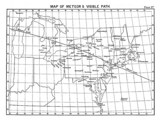Path of the Meteor Procession of 1860