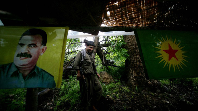 Click to enlarge A member of the Kurdistan Workers' Party (PKK)