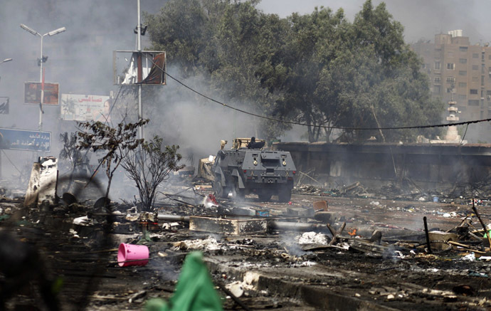 Click to enlarge Egyptian security forces' armoured vehicle