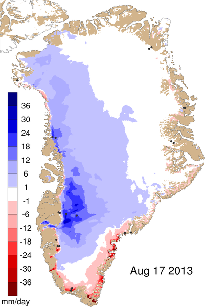 Click to enlarge Greenland melt season