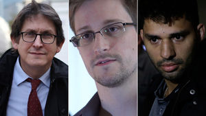 Alan Rusbridger, Edward Snowden and David Miranda