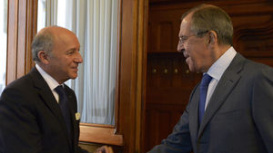 Click to enlarge Fabius and Lavrov in Moscow