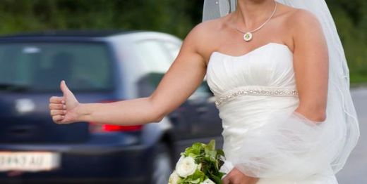 Bride on stop