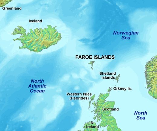 Click to enlarge Faroe Islands map