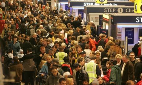 crowded airport