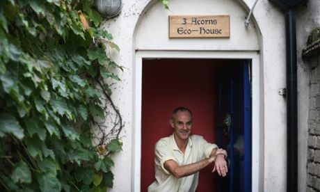 Donnachadh McCarthy outside his retrofitted eco home in London