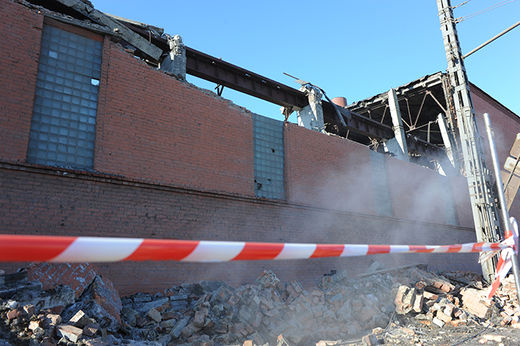 Click to enlarge Damage caused to the Chelyabinsk Zinc Plant by the meteorite fall.