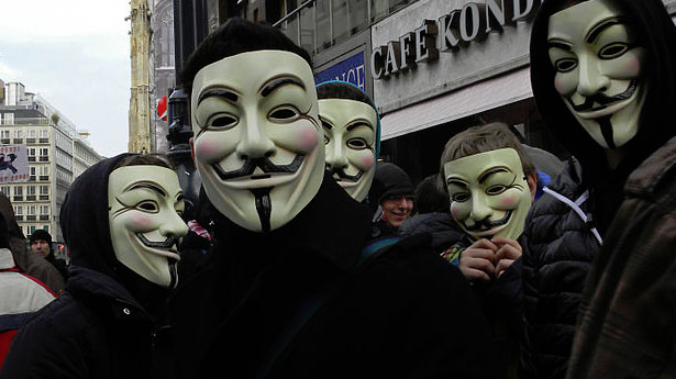 [Anonymous protesters via Wikimedia Commons user Haeferl]