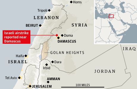 Click to enlarge Israel strikes Syria