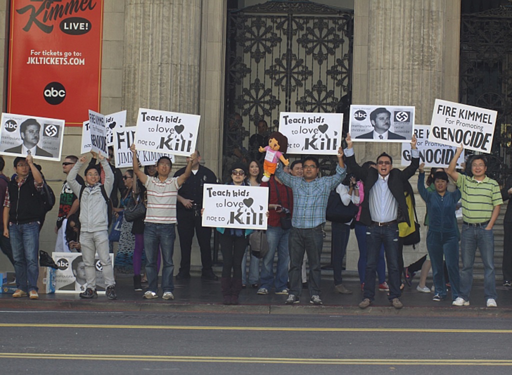 Jimmy Kimmel protestors in LA