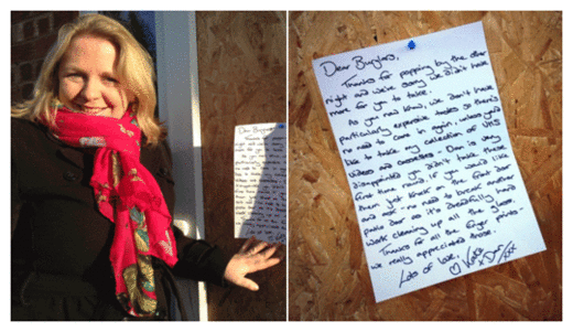 Note to Burglars