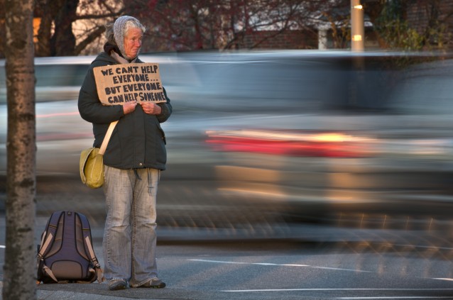 homeless woman