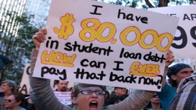 Click to enlarge Student loan protests