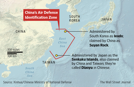 Click to enlarge China's air defense identification zone