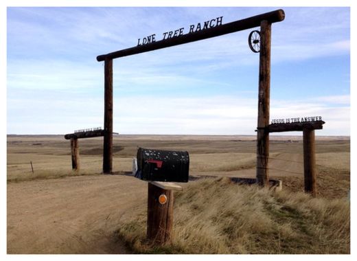 Lone Tree Ranch entrance in the Great Plains
