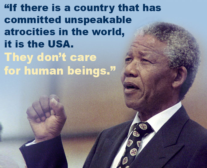 Nelson Mandela speaks against the US