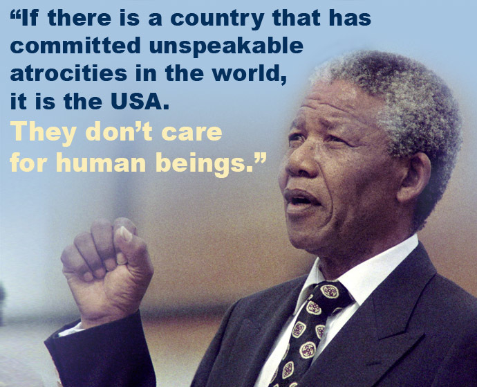 Click to enlarge Nelson Mandela speaks against the US