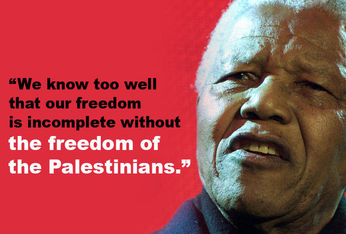 Click to enlarge Nelson Mandela speaks for the Palestinians