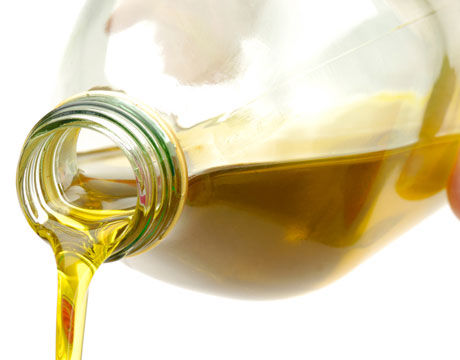 Oil pouring from a bottle