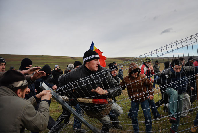 Anti fracking protest in Romania