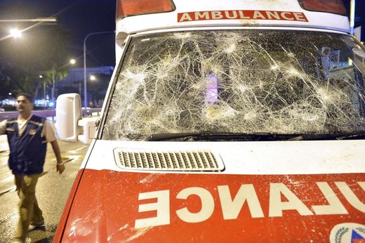 Damaged ambulance