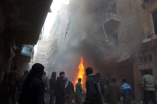 Click to enlarge aleppo airstrike aftermath