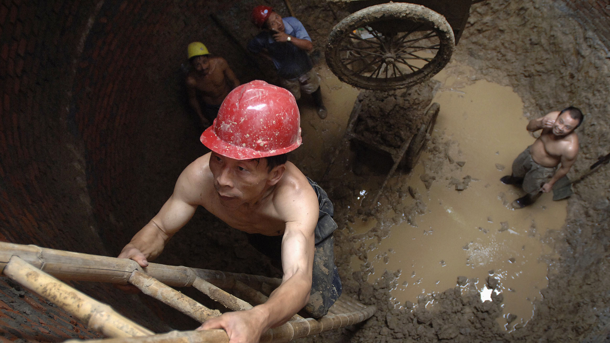 Chinese sewage workers