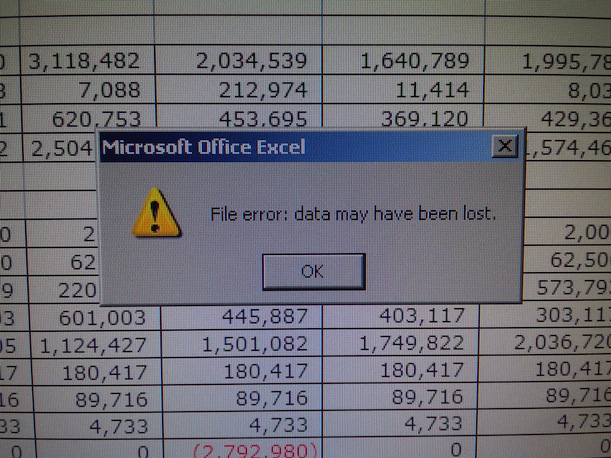 lost data