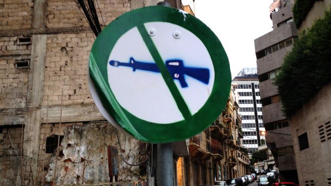 No gun sign in Beirut