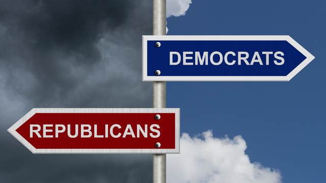 Republican Democrat sign