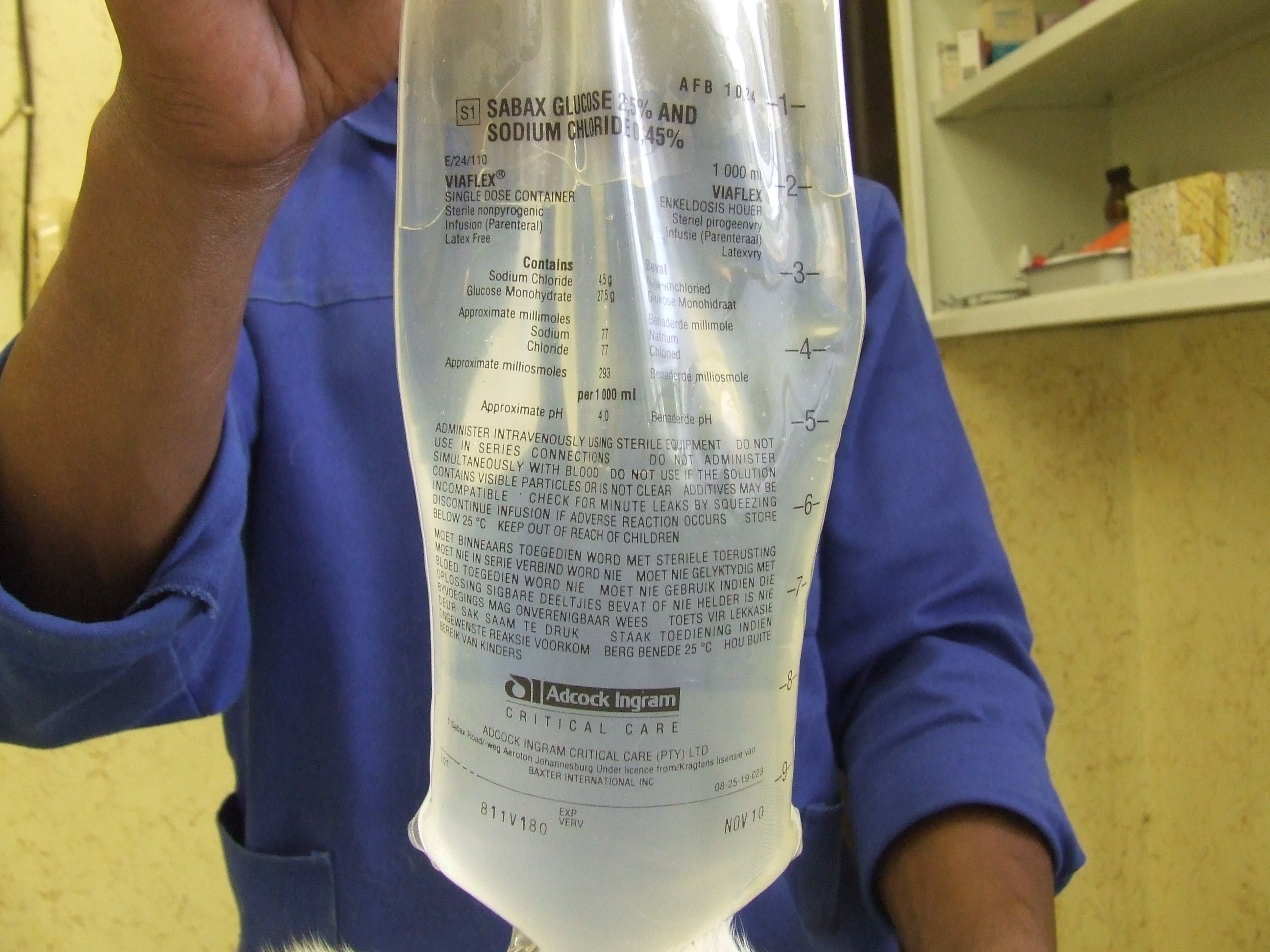 intravenous saline