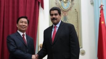 Li Keqiang and Nicolas Maduro
