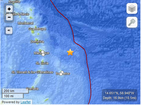 Barbados earthquake