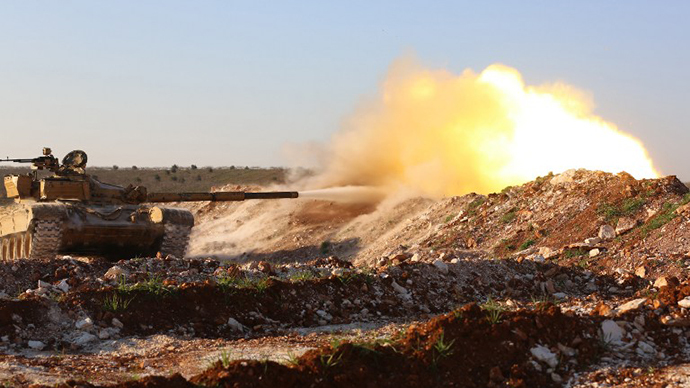 Tank confiscated by Syrian rebels