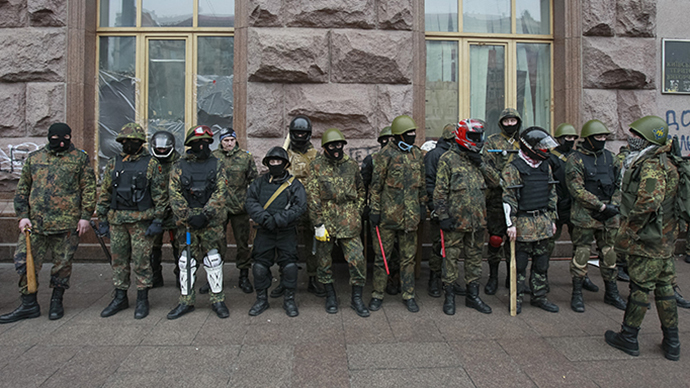 Anti-government rioters in Kiev